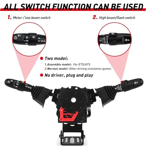 Obokidly Upgrade Type DIY Racing Simulator Steering Wheel Turn Signal Wiper Lever Switch For Logitech G27 G29 G920 G923 Logitech Thrustmaster T300 (Upgrade Type-For G27/G29, Black) - Image 4