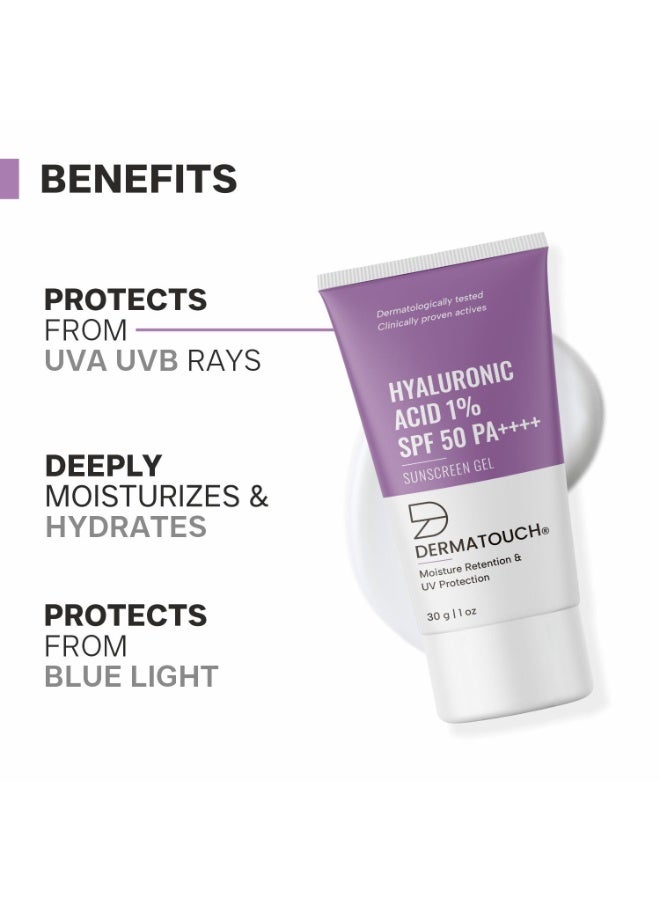 ديرماتوتش حمض الهيالورونيك 1٪ واقي من الشمس | SPF 50 pa++++ | لجميع أنواع البشرة | لا توجد طبقة بيضاء | 30 جم - Image 2