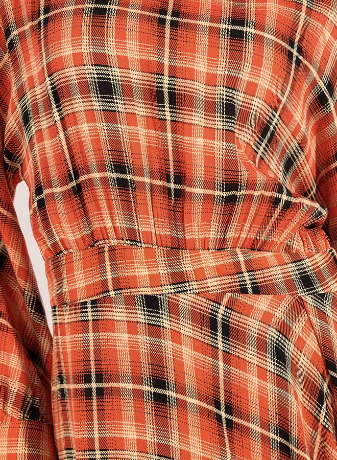 Styli Asymmetric Plaid Dress - Image 3