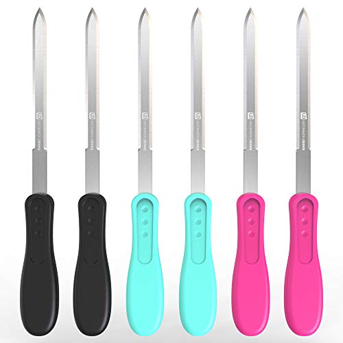 Uncommon Desks Office Letter Opener - Stainless Steel Knife-Edge Blade, Ergonomic Grip Handle (Mixed Colors, 6 Pieces) - Image 1