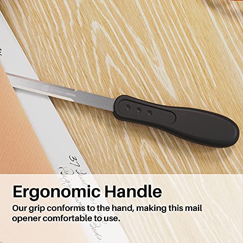Uncommon Desks Office Letter Opener - Stainless Steel Knife-Edge Blade, Ergonomic Grip Handle (Mixed Colors, 6 Pieces) - Image 4