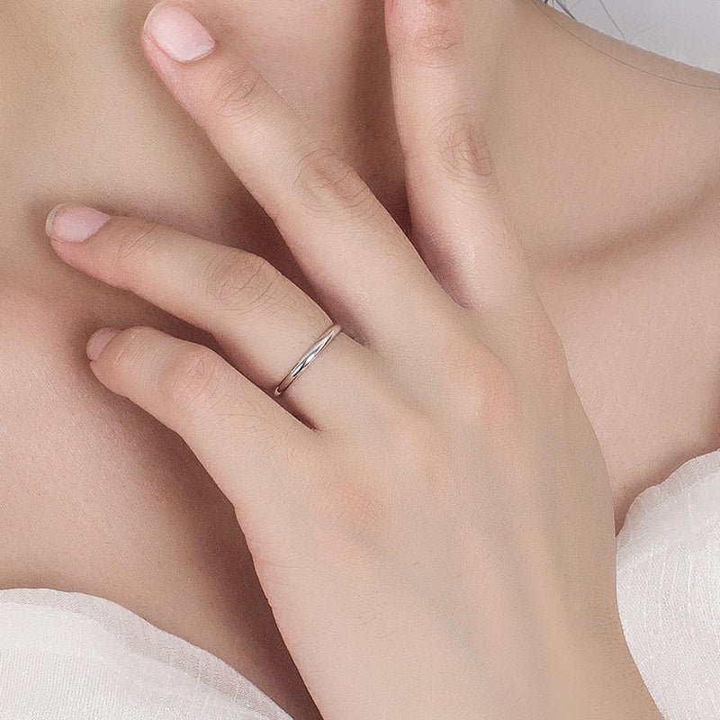 Dankadi Simple Fashion 925 Sterling Silver Ring Smooth Plain Dome Comfort Solid Silver Wedding Ring For Men & Women 2 mm Ring 3-13# (2MM Silver, 3) - Image 2
