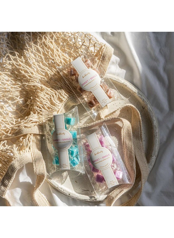 Bonblissity Mini Me Travel Trio Candy Scrub, 36 Pcs Combo Pack, Relax - Lavender Luxury (12), Ocean Mist (12), & Vanilla Brown Sugar (12), Individually Wrapped, Exfoliate & Moisturize - Image 2