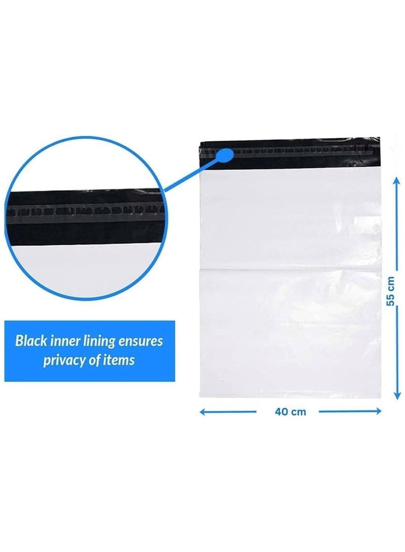 MARKQ [1200 عبوة] أكياس بولي بيضاء [40 × 55 سم] أظرف شحن ذاتية اللصق للتغليف والتوصيل، مثالية لإرسال الطرود والملابس - Image 3