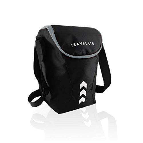 TRAVALATE® Thermally Insulated Polyester Waterproof Lunch Bag for Men and Women (Black Grey) 12 litres - Image 1