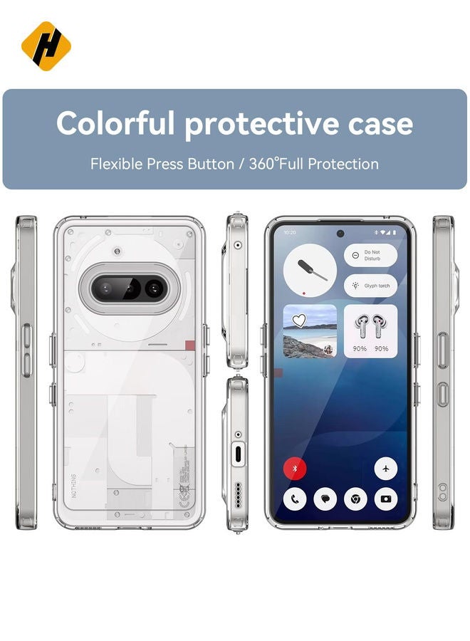HuHa Protective Cover For Nothing Phone 3a Colorful Series Acrylic Hybrid TPU Phone Case (Transparent)  - Image 2