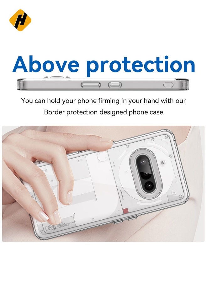 HuHa Protective Cover For Nothing Phone 3a Colorful Series Acrylic Hybrid TPU Phone Case (Transparent)  - Image 4