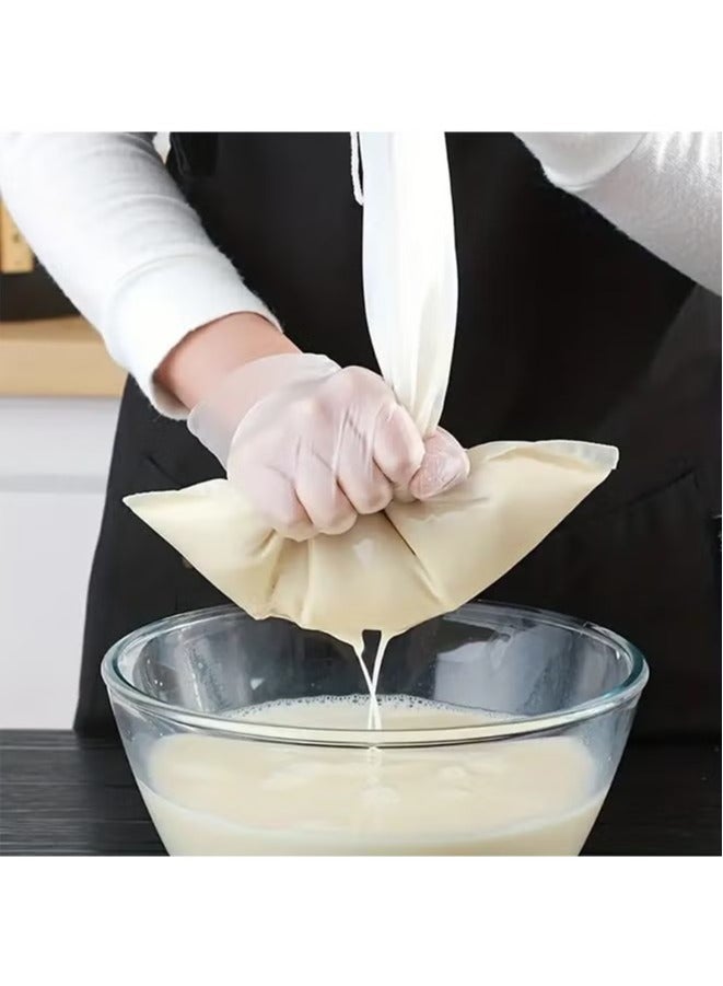 4 عبوات من النايلون الجوز كيس حليب الصويا مرشح حليب الصويا القابل لإعادة الاستخدام من النايلون القطني مصفاة طعام المطبخ - Image 3