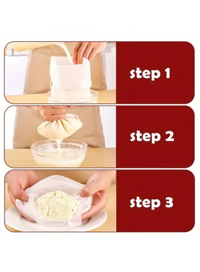 4 عبوات من النايلون الجوز كيس حليب الصويا مرشح حليب الصويا القابل لإعادة الاستخدام من النايلون القطني مصفاة طعام المطبخ - Image 4