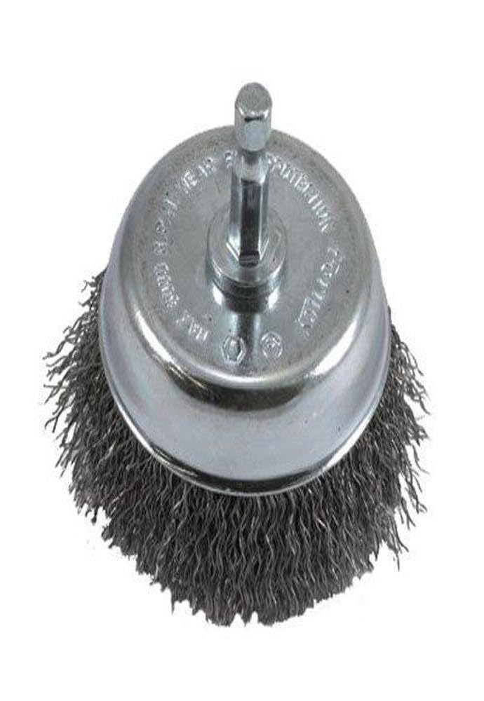 Forney 72731 Wire Cup Brush, Coarse Crimped with 1/4-Inch Hex Shank, 3-Inch-by-.012-Inch, 1 Pack , Metal Grey - Image 3