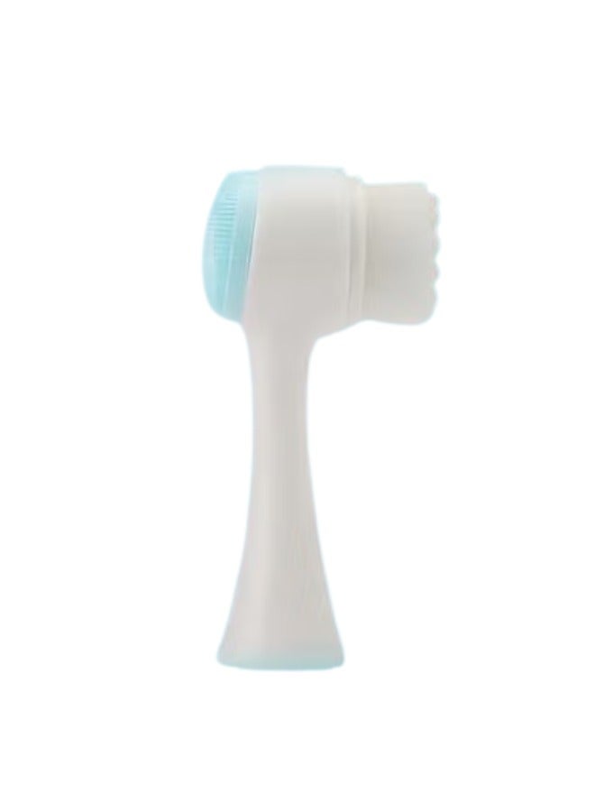 فرشاة تنظيف الوجه، فرشاة تنظيف وتقشير الوجه اليدوية المصنوعة من السيليكون ذات الرأسين، مقاومة للماء، للعناية بالبشرة والتدليك - Image 1