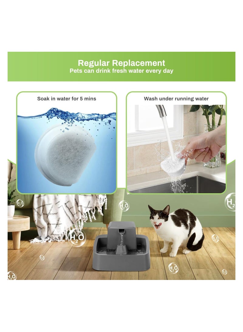 6-Pack Cat Fountain Replacement Carbon Filters & Foam, Compatible with Ceramic Pagoda, Avalon, Butterfly, Sedona Automatic Water Bowls, Includes Pre-Filter Foam for Enhanced Purification.