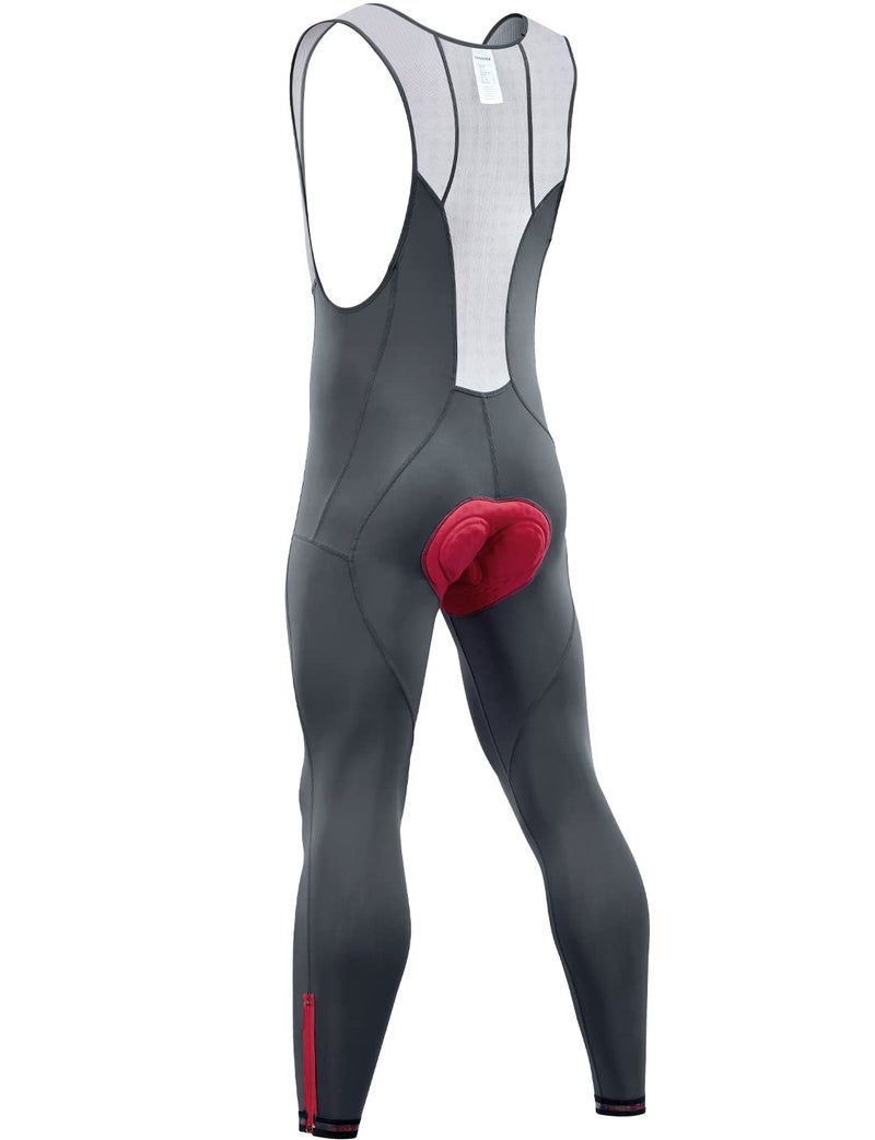 qualidyne Men's Thermal Cycling Bib Tights, 3D Padded, Fleece-Lined Winter Bike Leggings for Cold-Weather Riding - Image 3
