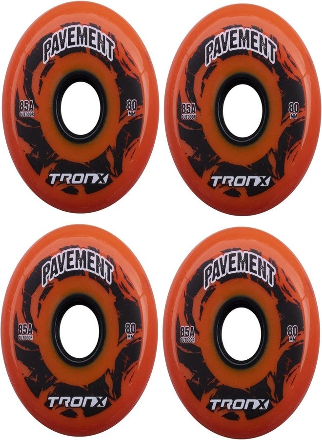 TronX Outdoor Asphalt Pavement 85A Inline Roller Hockey Wheels 4 Pack | 59mm, 68mm, 72mm, 76mm, 80mm Sizes Hi-Lo (59mm) - Image 1