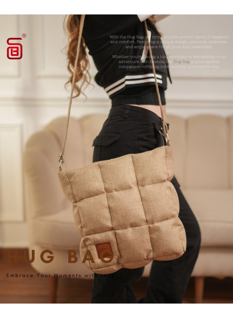 بي.أس كولكشن شنطة كروس بي إس أنيقة وعملية بتصميم عصري باللون الكافيه - Image 1