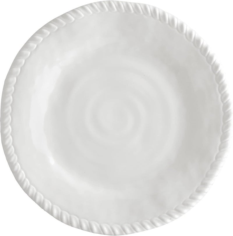 UP طقم أدوات المائدة من UPware مكون من 12 قطعة من الميلامين مع حبال للأطباق والأوعية للخدمة لـ 4 أشخاص باللون الأبيض - Image 3