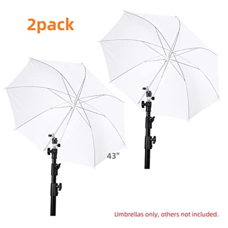 Translucent Soft Light or Gold Black Reflective Professional Photography Studio Lighting Umbrellas 2pack 43" white - Image 2