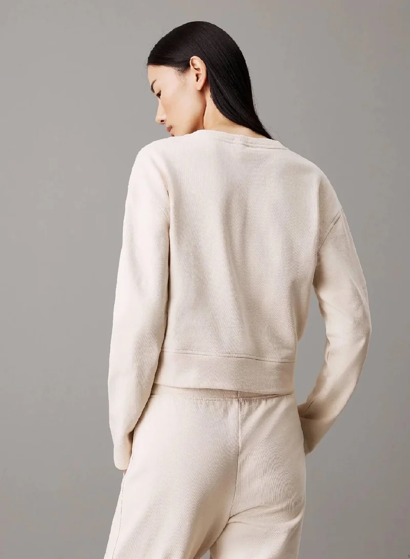 CALVIN KLEIN Cotton Fleece Lounge Sweatshirt
