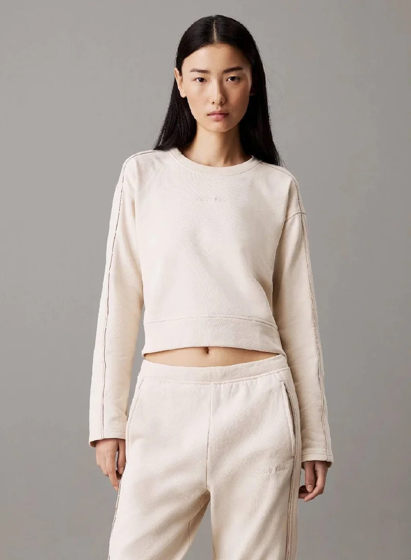 CALVIN KLEIN Cotton Fleece Lounge Sweatshirt