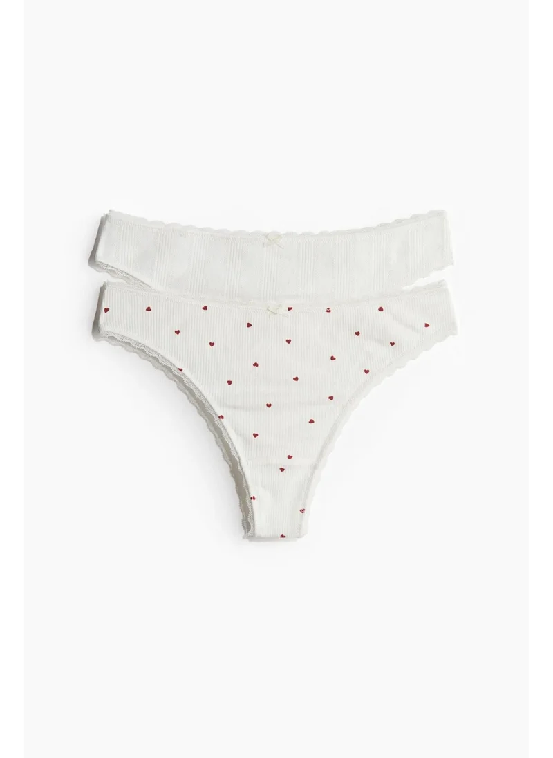 H&M 2-pack pointelle thong briefs