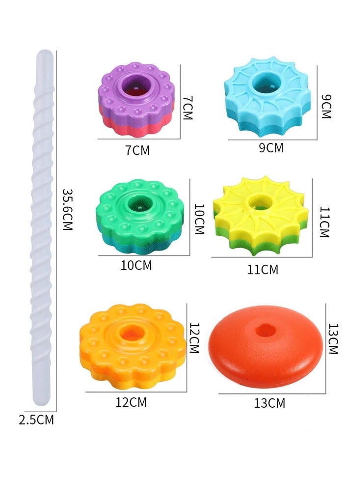Slant Colorful stacking and spinning toy for toddlers and babies  - Image 4