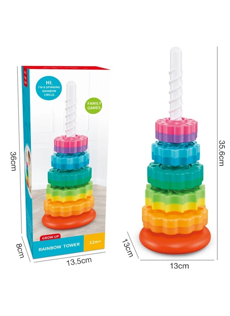 Slant Colorful stacking and spinning toy for toddlers and babies  - Image 5