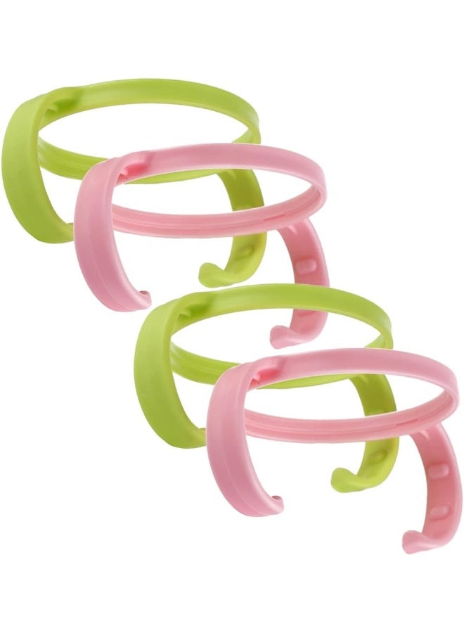 ROMIRUS مقابض لزجاجات تغذية كوموتومو (مجموعة من 4، 2 وردي + 2 أخضر) - Image 1