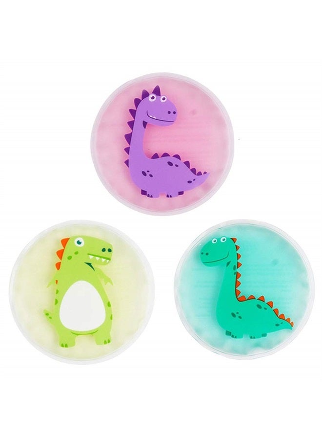 Hilph حزم ثلج للأطفال للإصابات، حزمة ثلج ديناصور قابلة لإعادة الاستخدام للأطفال، حزم هلام ساخن وبارد للإصابات، تخفيف الألم، الكدمات والجروح (3 حزم) - Image 1