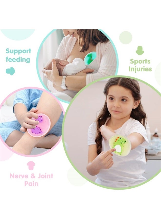Hilph حزم ثلج للأطفال للإصابات، حزمة ثلج ديناصور قابلة لإعادة الاستخدام للأطفال، حزم هلام ساخن وبارد للإصابات، تخفيف الألم، الكدمات والجروح (3 حزم) - Image 5
