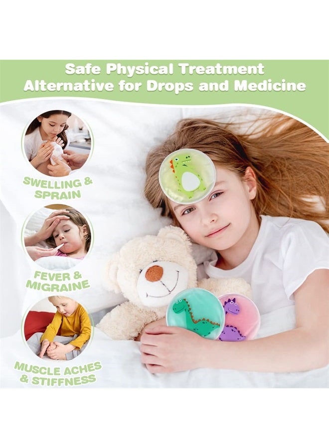 Hilph حزم ثلج للأطفال للإصابات، حزمة ثلج ديناصور قابلة لإعادة الاستخدام للأطفال، حزم هلام ساخن وبارد للإصابات، تخفيف الألم، الكدمات والجروح (3 حزم) - Image 2