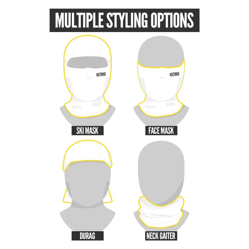 NXT NXTRND Nxtrnd Breathable Ski Mask, Lightweight Balaclava, Moisture-Wicking Shiesty (White) - Image 3