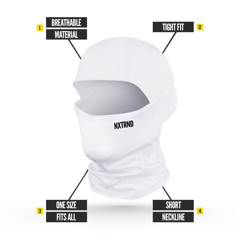 NXT NXTRND Nxtrnd Breathable Ski Mask, Lightweight Balaclava, Moisture-Wicking Shiesty (White) - Image 2