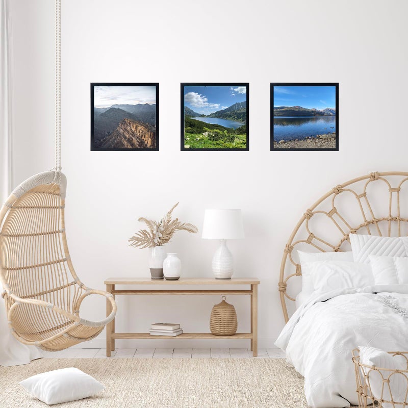 JCJMY 8x8 Picture Frame Black for Wall Hanging or Tabletop, Wall Mounting Horizontally or Vertically, 8 x 8 Square Wall Gallery Poster Photo Frame with Shatter Resistant Plexiglass, Black - Image 5