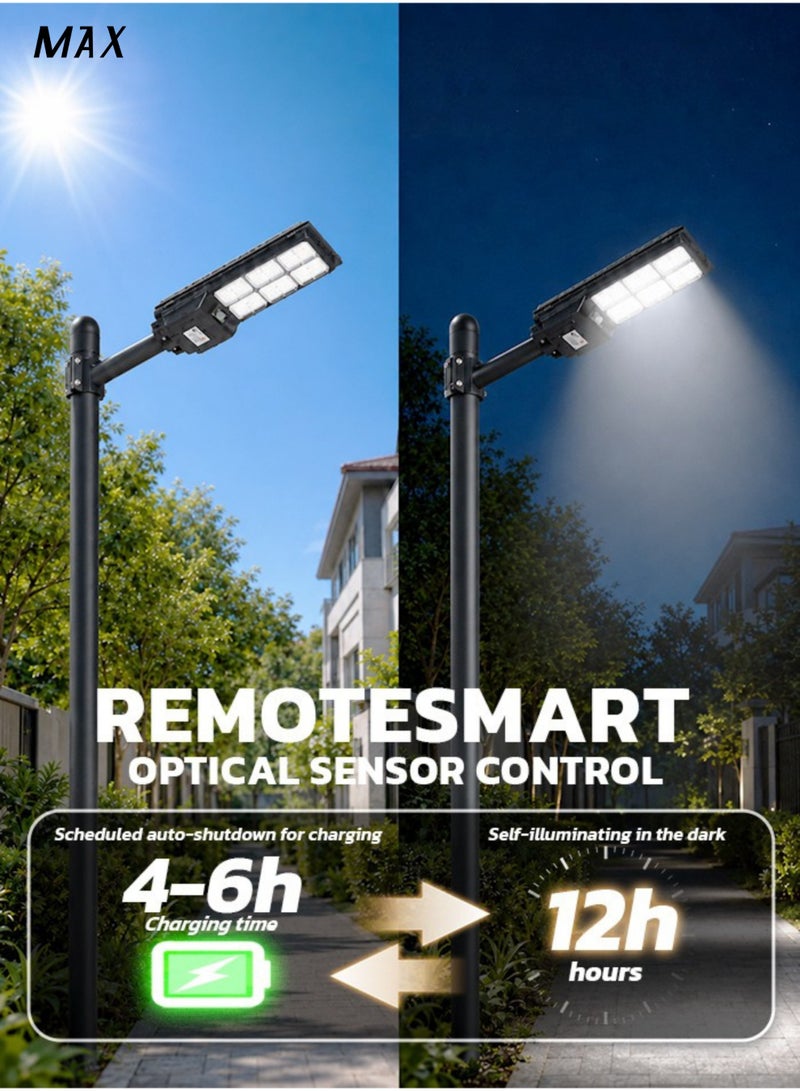 Max 2000W Solar Street Light with SMD LED, 4.5V 25W Solar Panel, 3.2V 25Ah Li-ion Battery, Remote & Optical Sensor Control, Outdoor Solar Lamp for Garden Yard Pathway Park - Image 4