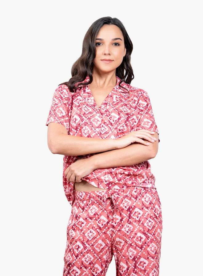 أدريا طقم بيجامة مطبوع