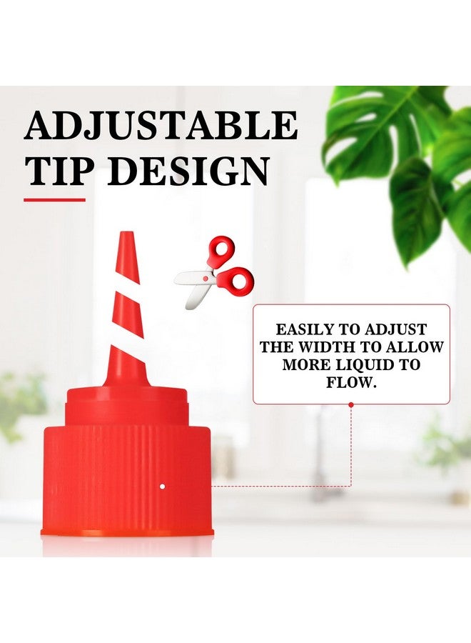 رونونز RONRONS 10 قطع 4 أونصة زجاجات بلاستيكية للضغط، زجاجة كتابة زينة الكوكيز بغطاء أحمر، زجاجة صلصة مع غطاء قابل للضغط، زجاجات توابل للرش للكاتشب وزيت الخردل والطعام DIY وتزيين الآيس كريم - Image 3