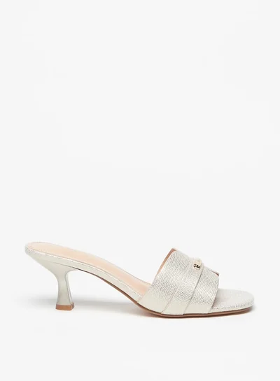 Celeste Women's Textured Slip-On Sandals with Kitten Heels