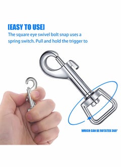KASTWAVE 10 Pcs Dog Leash With Hook Buckle 360° Swivel Snap Hooks Square Eye Swivel Bolt Snap Heavy Duty Trigger Hooks Clips Stainless Steel Clips Clasp Suitable for connecting pet collars and keychains  - Image 2