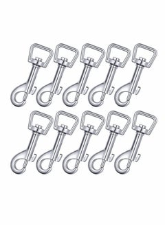 KASTWAVE 10 Pcs Dog Leash With Hook Buckle 360° Swivel Snap Hooks Square Eye Swivel Bolt Snap Heavy Duty Trigger Hooks Clips Stainless Steel Clips Clasp Suitable for connecting pet collars and keychains  - Image 1