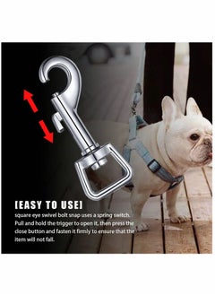 KASTWAVE 10 Pcs Dog Leash With Hook Buckle 360° Swivel Snap Hooks Square Eye Swivel Bolt Snap Heavy Duty Trigger Hooks Clips Stainless Steel Clips Clasp Suitable for connecting pet collars and keychains  - Image 3