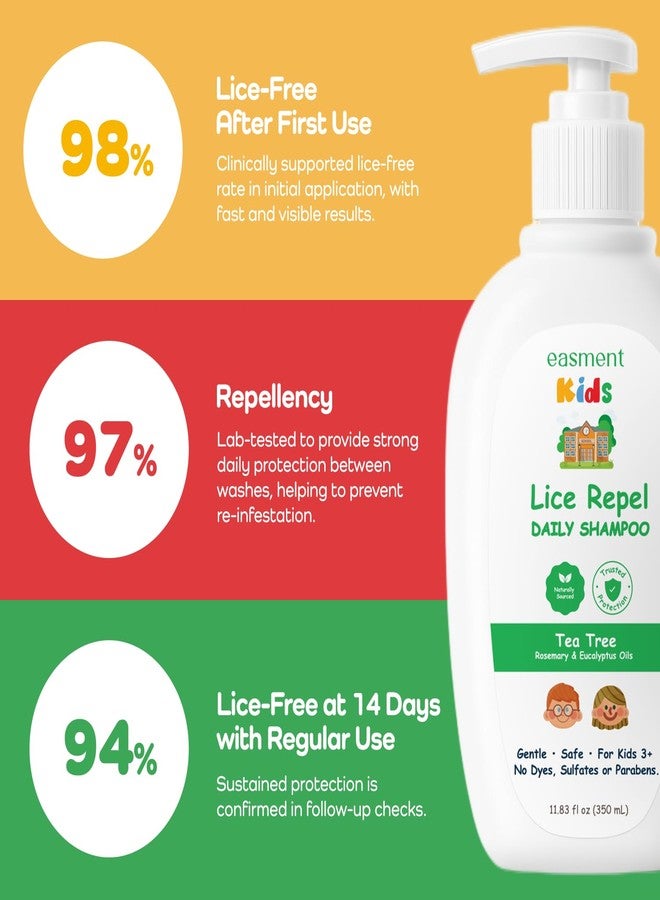 Easment Lice Shampoo & Comb for Kids Kit: Head Lice Prevention Shampoo with Powerful Tea Tree & Rosemary Oils, Professional Lice Comb Defenses Lice & Nits(Eggs), Para Piojos y Liendres, Perfect for Kids 3+ - Image 2