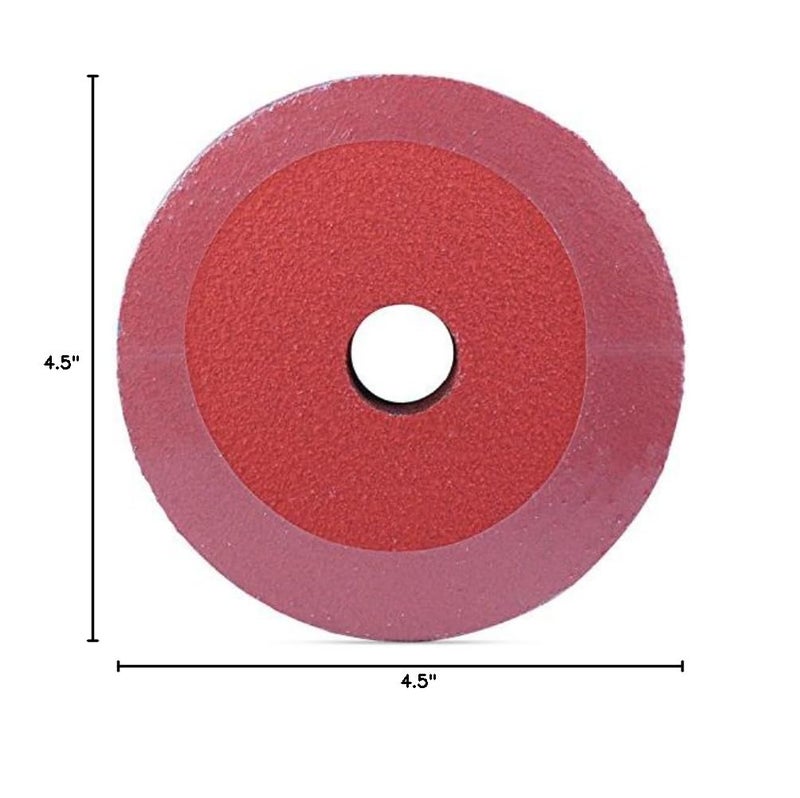 Ceramic Resin Fiber Sanding and Grinding Discs, 4.5” x 7/8”, 120 Grit - 25 Pack