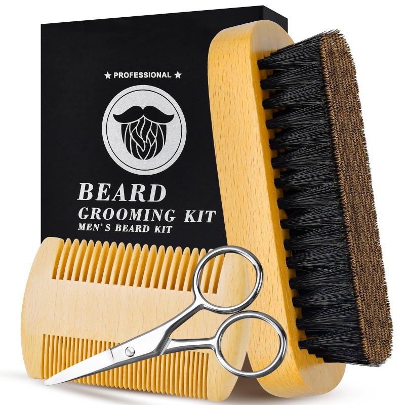 Stocking Stuffers for Men Christmas Gifts Beard Brush for Men Mustache Valentines Gifts for Him Boyfriend Husband from Wife Anniversary Birthday Fathers Day Dad Gifts Fathers Day