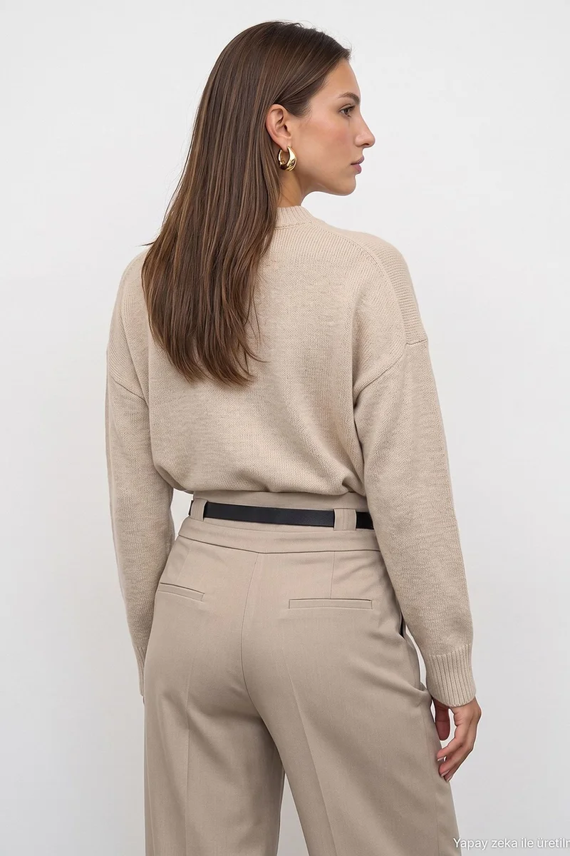 Dilvin Beige Natural DILVIN Women's Knit Sweater for Women | Best Price UAE