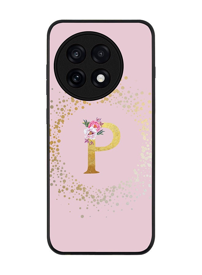 Stylizedd For OnePlus 13R / Ace 5 Pro Case,Slim fit Camera Protection, Shockproof Thin Phone cover  - Custom Monogram Floral - P  (Pink )