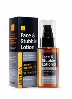 Ustraa Ustraa Face Stubble Lotion 60 ml for Beard Softening Dermatologically Tested with Vitamin E Almond Oil No Mineral Oils No Silicones No Paraben  - Image 1