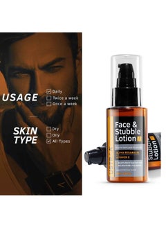 Ustraa Ustraa Face Stubble Lotion 60 ml for Beard Softening Dermatologically Tested with Vitamin E Almond Oil No Mineral Oils No Silicones No Paraben  - Image 4