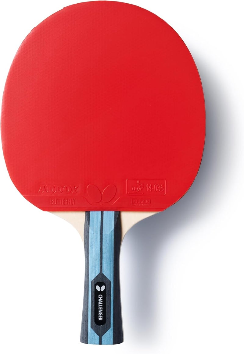 Butterfly Team Challenger Table Tennis Bat, Professional Table Tennis Bat for Beginners and Advanced Players, ITTF Approval for Competitions, Black, Ice Blue, Concave - Image 2