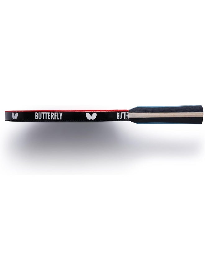 Butterfly Team Challenger Table Tennis Bat, Professional Table Tennis Bat for Beginners and Advanced Players, ITTF Approval for Competitions, Black, Ice Blue, Concave - Image 3