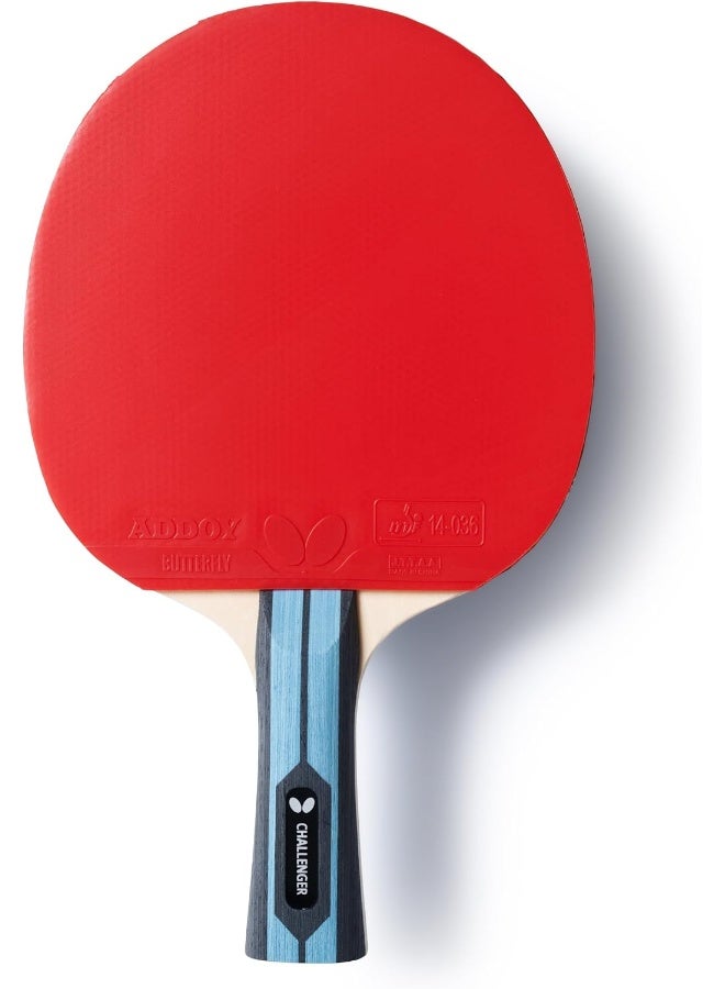 Butterfly Team Challenger Table Tennis Bat, Professional Table Tennis Bat for Beginners and Advanced Players, ITTF Approval for Competitions, Black, Ice Blue, Concave - Image 2